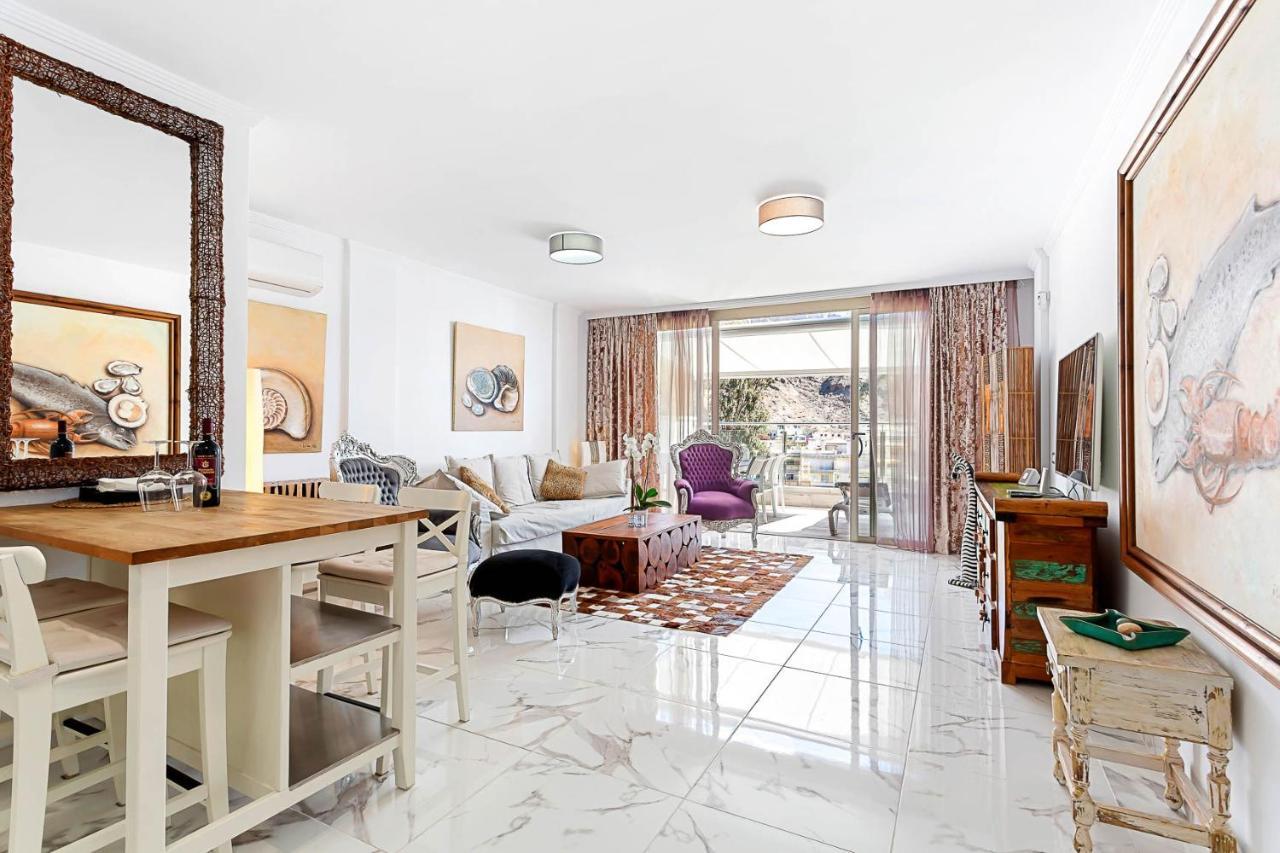 Ribera Del Puerto - Luxe Apartement With Great Terrace And Sea View Puerto De Mogan Eksteriør billede